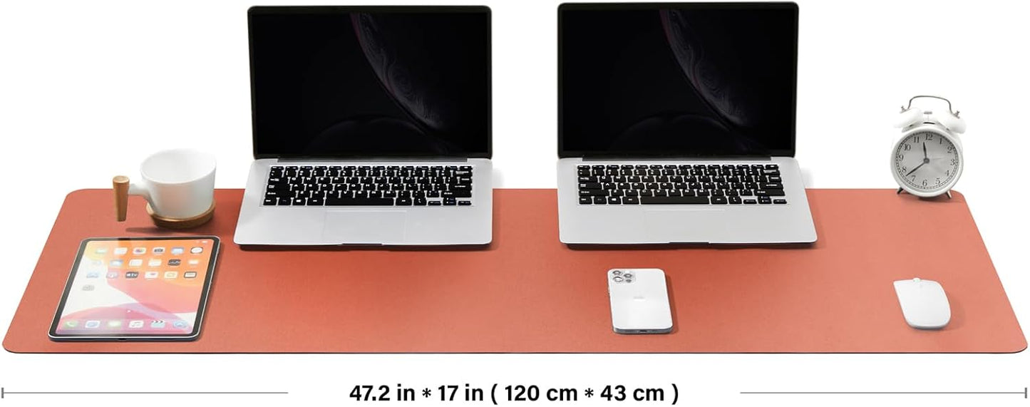 Large Cork Desk Mat - 47.2"x 17" Desk Pad for Office and Home - Ideal for Large Mouse Pad and Desk Mats on Top of Desks(Orange)