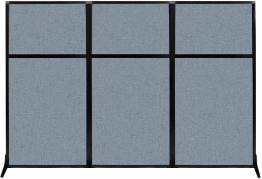 Versare Workstation Partition | Portable Wall Divider | Modern Office Cubicle | Free Standing Privacy Screen | Flexible Work Space | 99" x 70" Powder Blue Fabric Panels