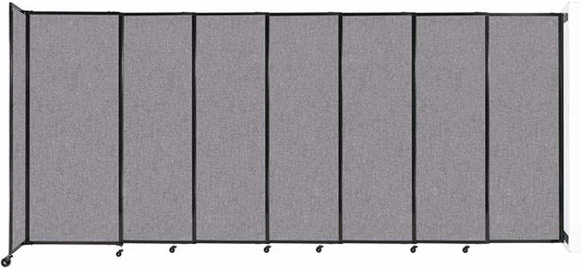 Wall-Mounted Sliding StraightWall Room Divider | Adjustable Widths | Locking Wheels | Room Separator | Up to 15'6" Wide x 6'10" Tall Cloud Gray Fabric Panels - Lumora Desk
