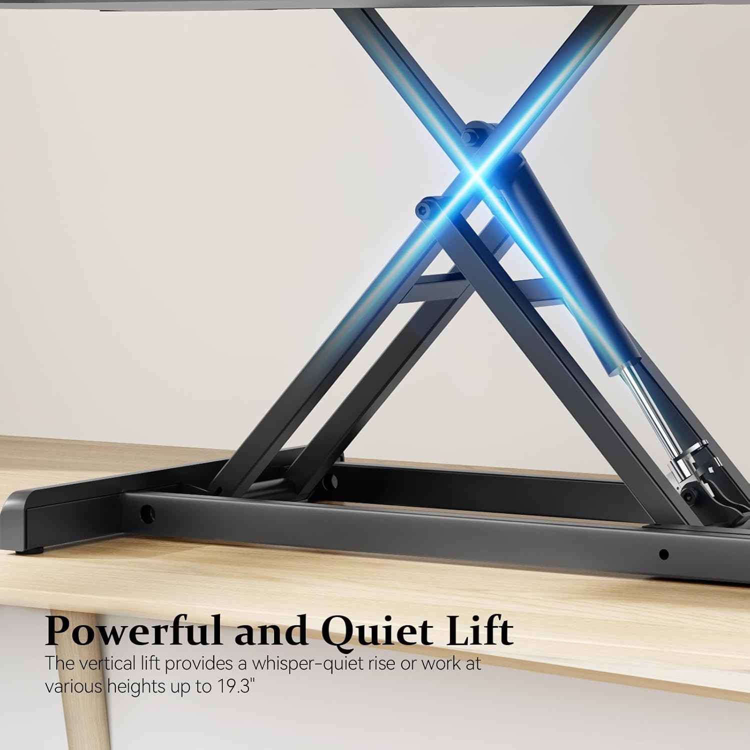 42 inch Standing Desk Converter, Height Adjustable Desktop Standing Desk with Keyboard Tray for Two Monitors, Sit to Stand up Desk Riser Computer Workstation for Home Office, Black