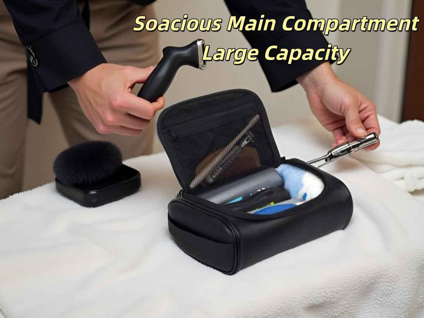 Personalized Small Toiletry Bag for Men,Minimalist Travel Toiletry Organizer Dopp Kit Water-resistant Makeup Bag for Travel Essentials,Travel Gifts For Men Unique