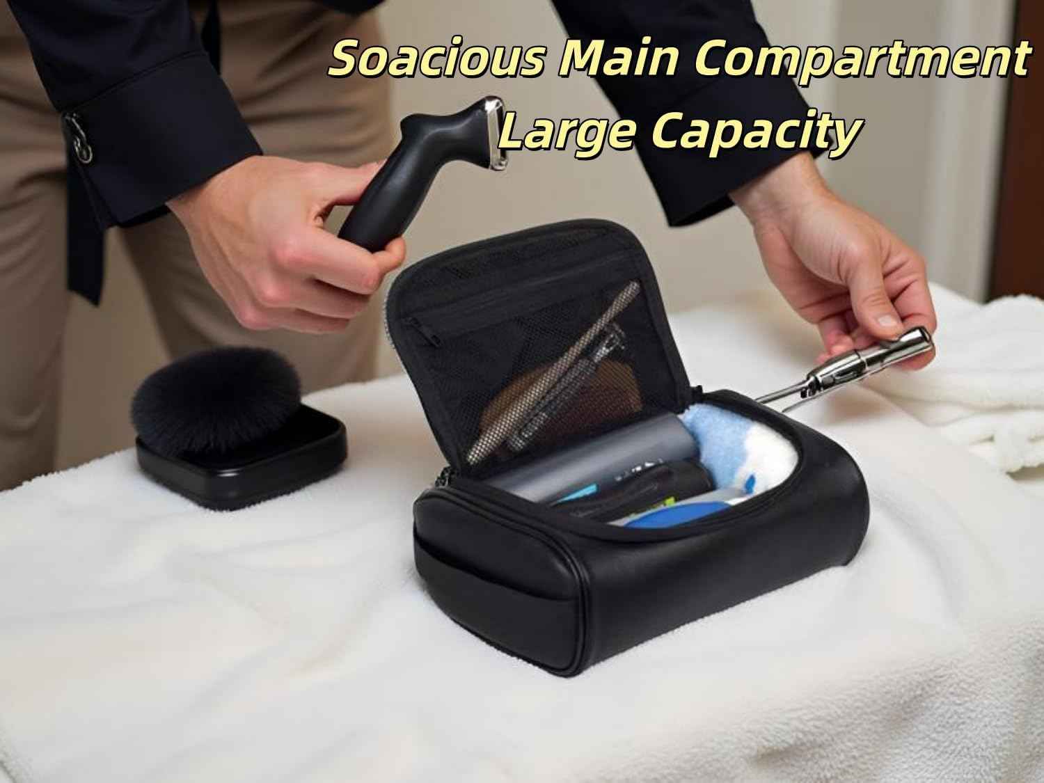 Personalized Small Toiletry Bag for Men,Minimalist Travel Toiletry Organizer Dopp Kit Water-resistant Makeup Bag for Travel Essentials,Travel Gifts For Men Unique