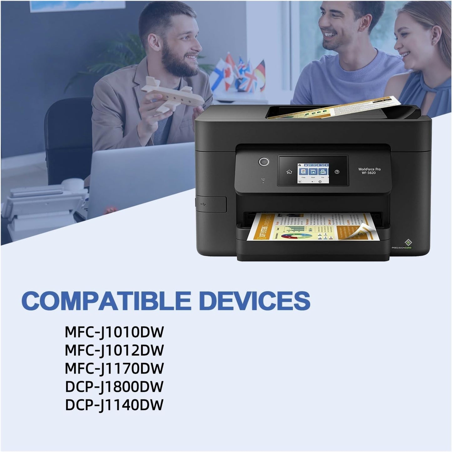 LC401XL MFC-J1010DW Ink Cartridges for Brother Printer LC401XL LC401 for MFC-J1010DW MFC-J1170DW MFC-J1012DW MFC-J1800DW MFC J1010DW - 4 Pack High Yields Black Cyan Magenta Yellow