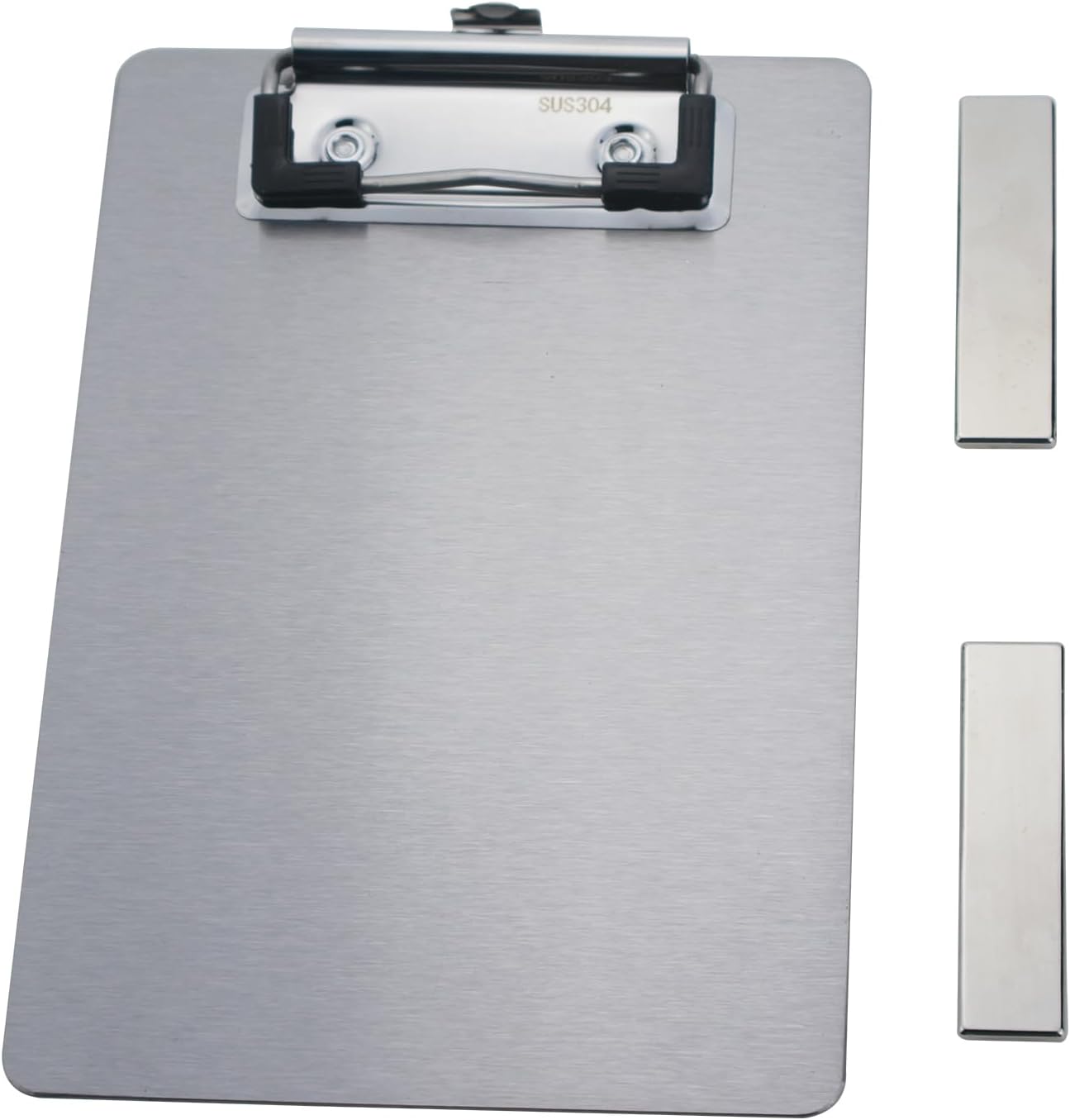 Stainless Steel Magnetic Clipboard with Pen - Multiple Sizes, Magnetic Design, Essential for Office and Home (4.3 x 6.5 Inches)