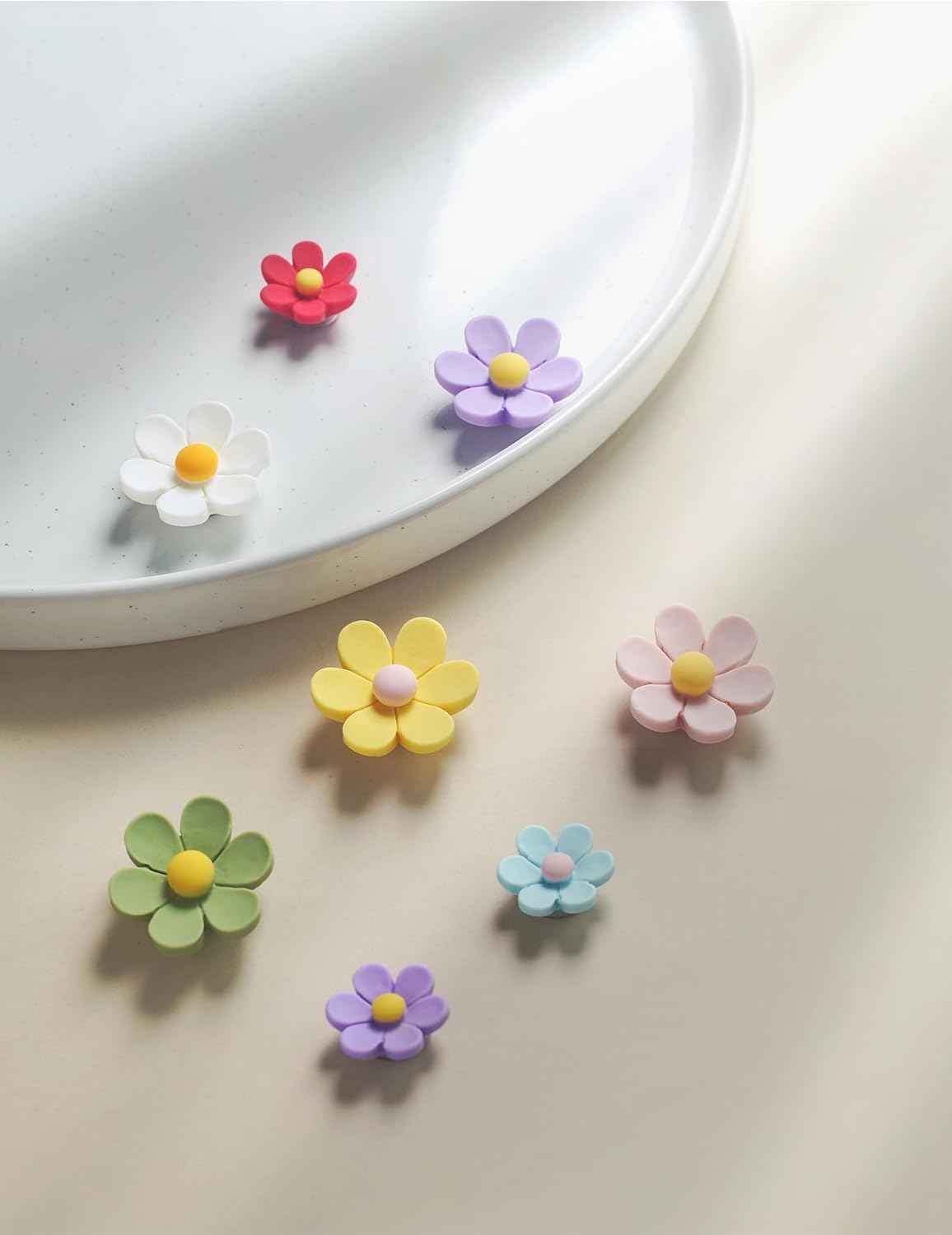 Mymazn Fridge Magnets Cute Refrigerator Magnets Colorful Decorative Magnets Funny 3D Flower Magnet for Office Kitchen Locker 14PCS (7 Small+7 Large)