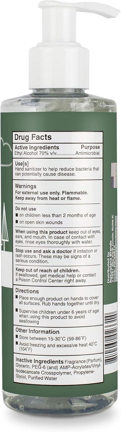 Happy Little Camper Hand Sanitizer with Lemon Zest Scent - Moisturizing Clear Gel with Vitamin E & Antimicrobial Formula- Contains 70% Ethyl Alcohol - Travel Size, Made in USA - 8 Fl Oz, 236ml