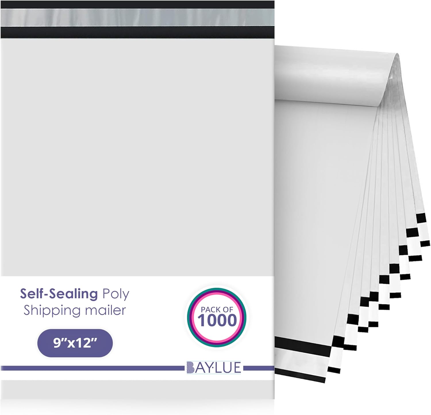 White Poly Mailers 9x12 Inch | Strong Adhesive Self-Seal mailer Bags | Tamper, Tear, Water Resistant Shipping Envelopes | Thick Strong Material Polymailer Bags Clothing Bag | 1000 Pack Bulk - Lumora Desk