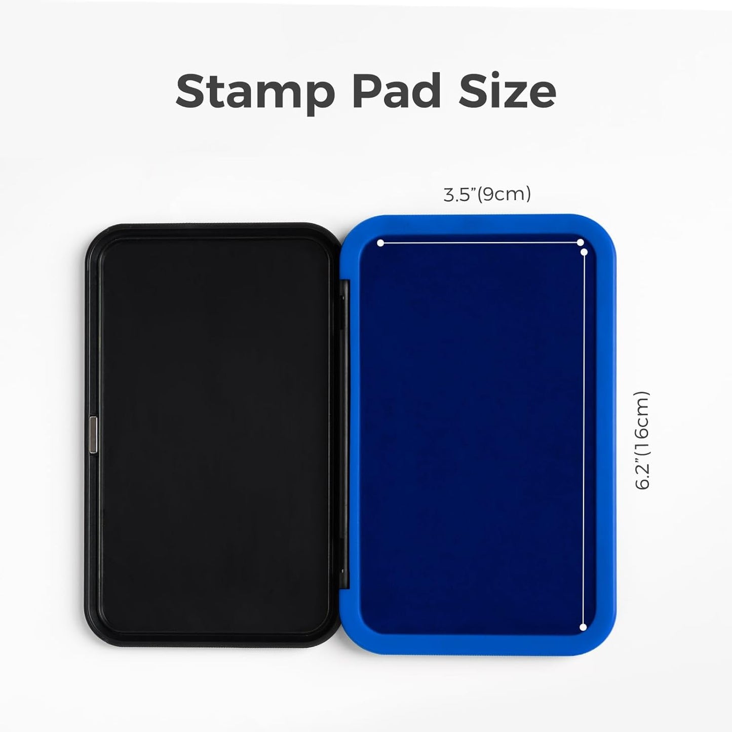 Large Stamp Pad - 3.50"x 6.25", Magnetic Lid, Premium Quality Felt Stamp Pad (Blue)