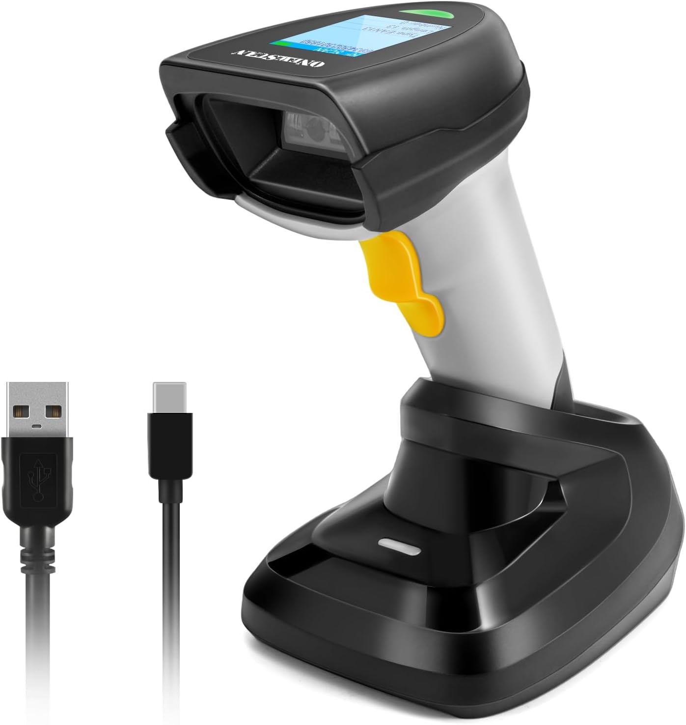 Barcode Scanner Wireless, QR Code Scanner Handheld Bar Code Scanners with Base 2 in 1 USB Wired Connection & 2.4G Wireless 1D&2D&PDF417 Data Matrix Automatic Barcode Reader