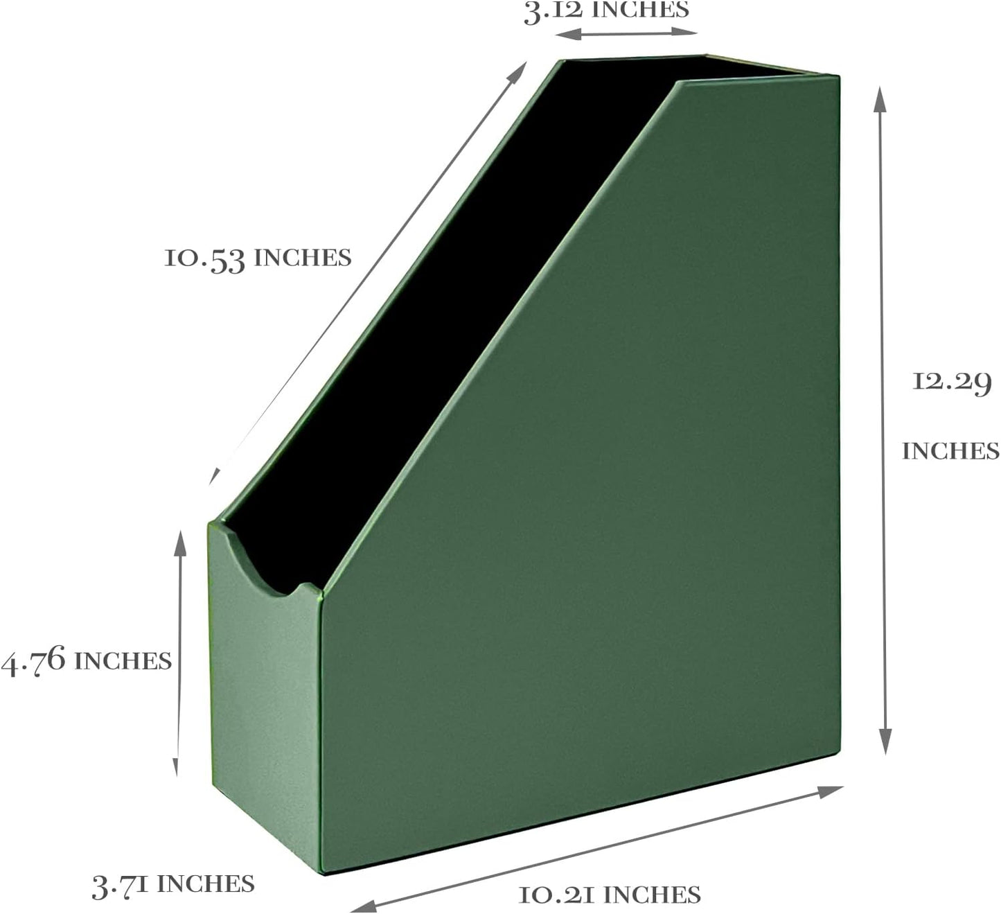 UnionBasic Magazine File Holder, Leatherette Desktop Document Organizer, Home Office Paper Holder File Storage Literature Sorter, Malachite Green, Set of 4