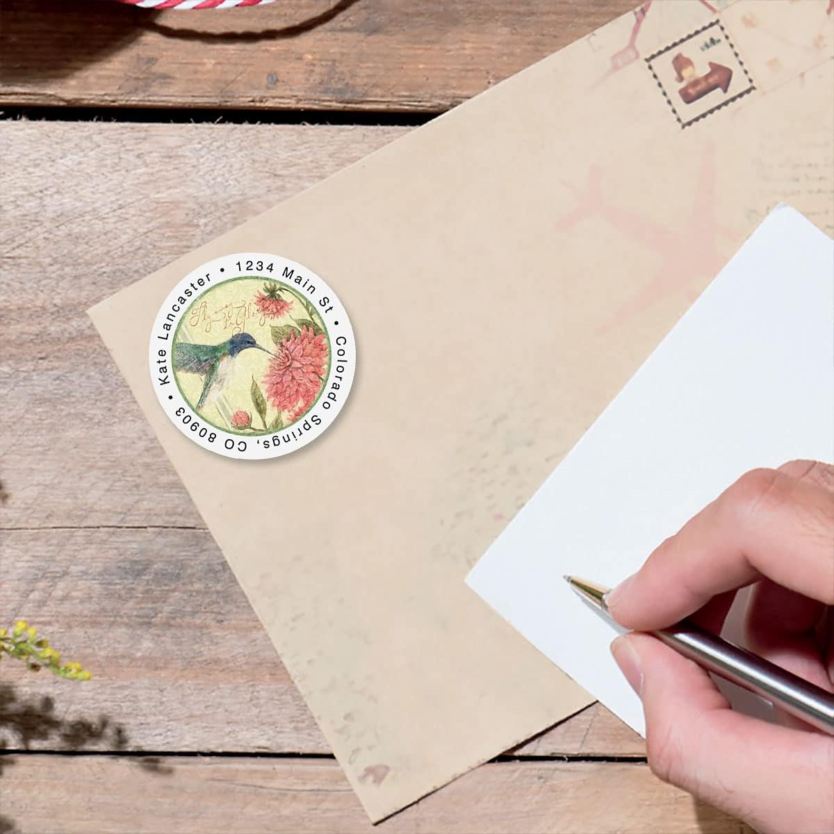 Colorful Images Hummingbirds Return Address Mailing Labels, Personalize with Name & Addresses, Set of 144 Self Adhesive, Easy Peel Flat Label Sheets, 1-½" Across, 4 Designs - Lumora Desk
