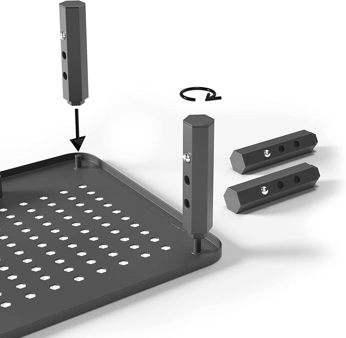 EVOOMI Monitor Stand Riser - Upgraded for Faster Productivity - Anti-Skid, HD Hexagonal Steel - Free Cable Ties - Computer Stand - Laptop, Desktop, Printer, iMac (Simple)