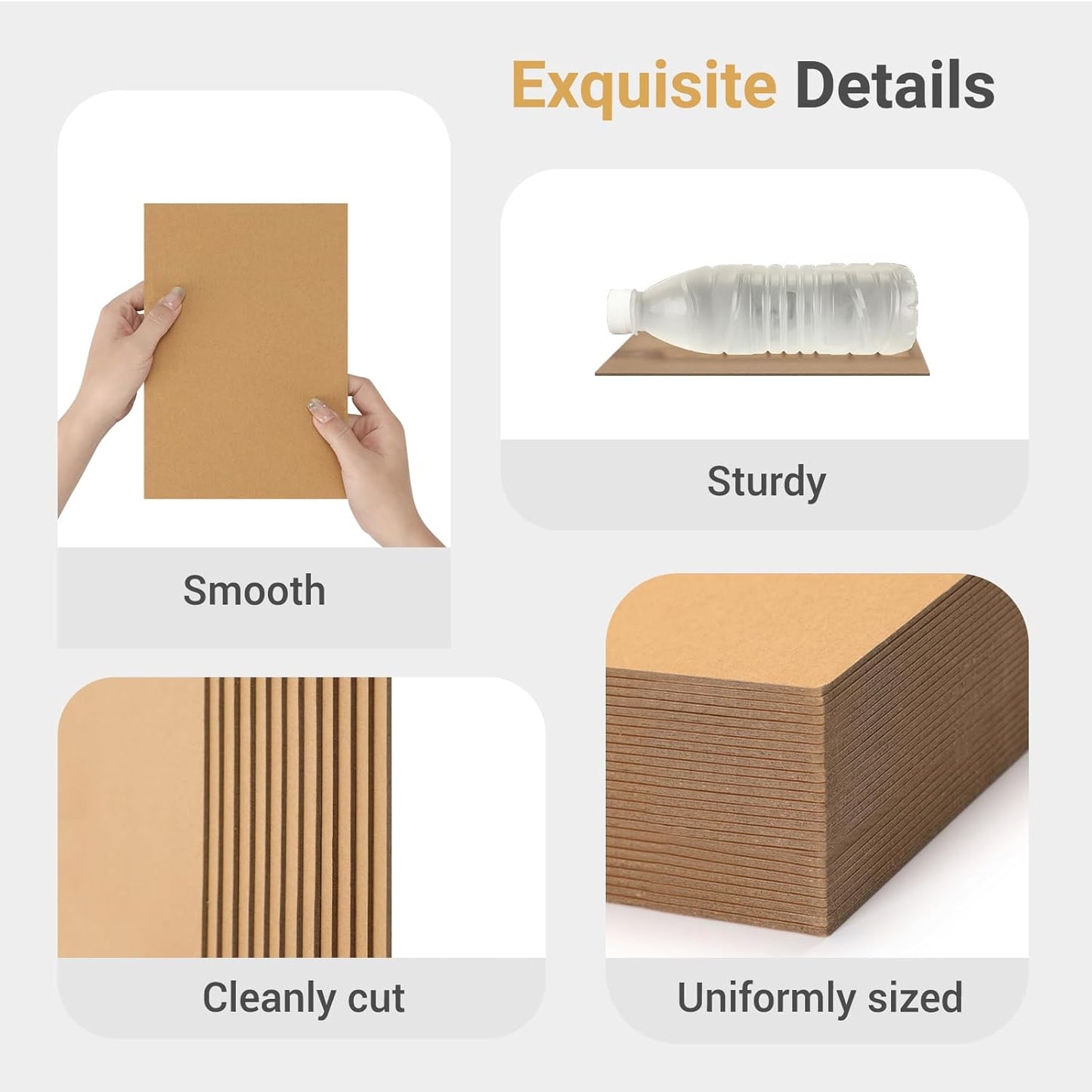 25 Pcs Book Board, Binder Board, Cover Board, Heavy Duty Chipboard for Book Binding, DIY Cardboard (Brown, 5.5 x 8.5 Inch 80PT)