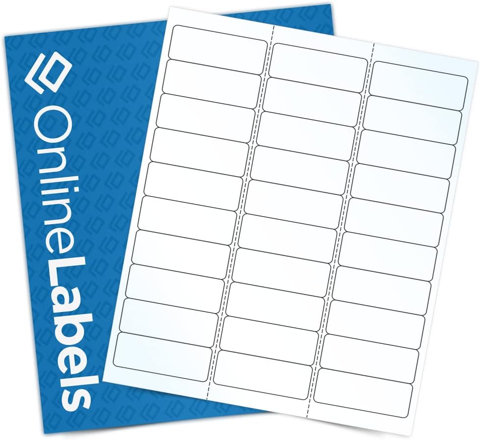 2.625" x 1" Waterproof Clear Gloss Address Labels - Pack of 750 Transparent Labels, 25 Sheets - Compatible with Laser Printers, OL875CL, OnlineLabels