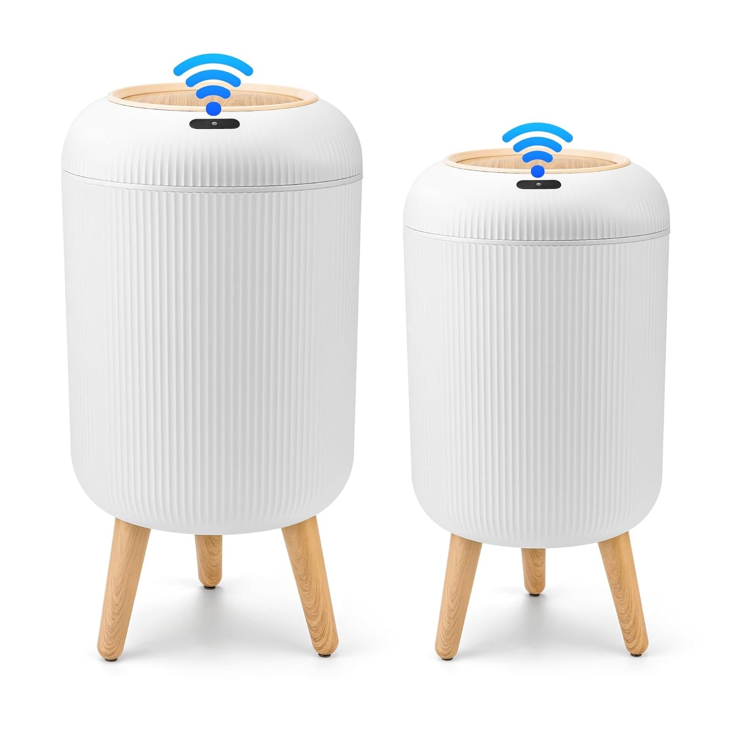 2 Pack Automatic Trash Can 12L /3 Gallon and 10L /2.64 Gallon Bathroom Trash Bin with Lid Touchless Small Smart Motion Sensor Garbage Cans for Kitchen, Bathroom,Living Room and Bedroom