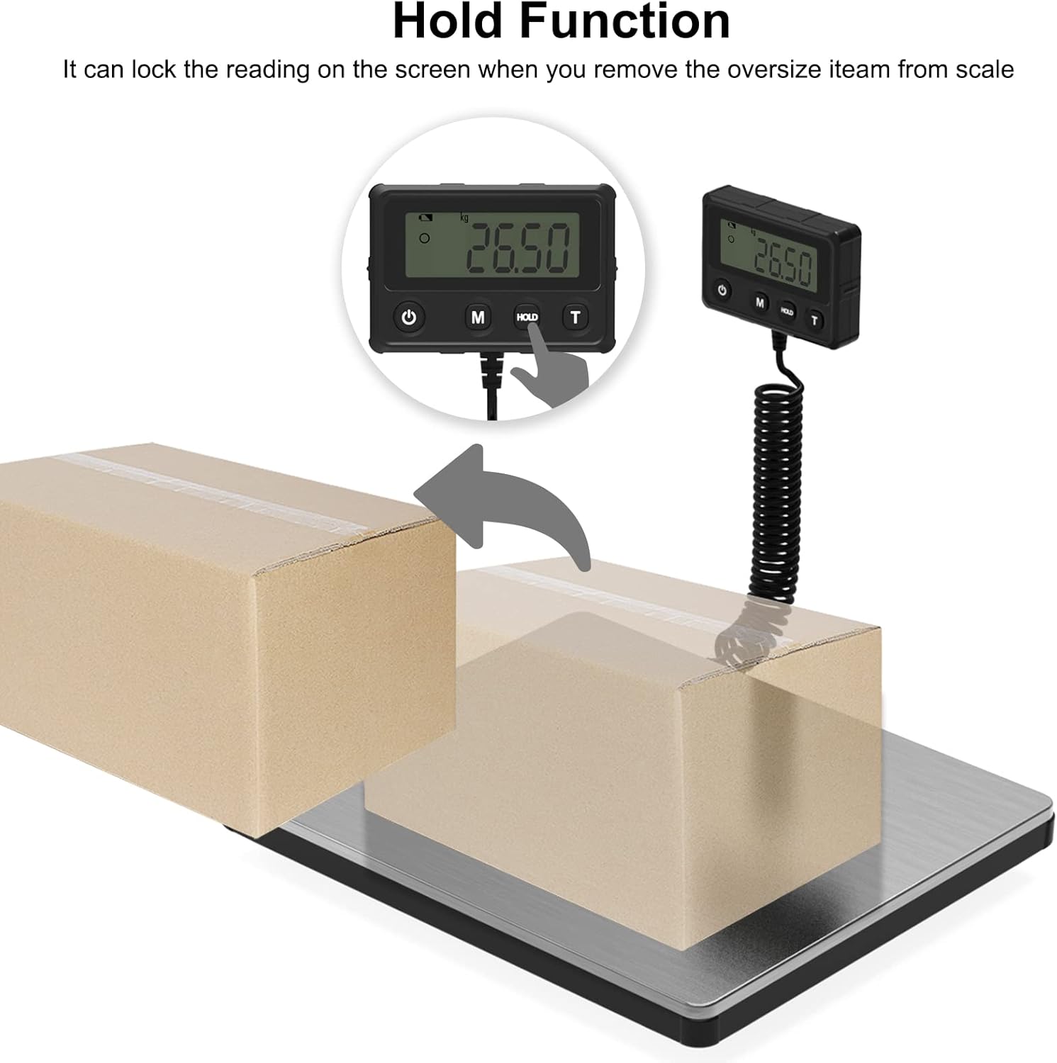 Maxus Shipping Scale 440lb, LCD Digital Postal Scale with Hold and Tare Funtion, Postage Scale for Packages Luggage Post Office Warehouse, Battery and Tape-c Power, Black - Lumora Desk