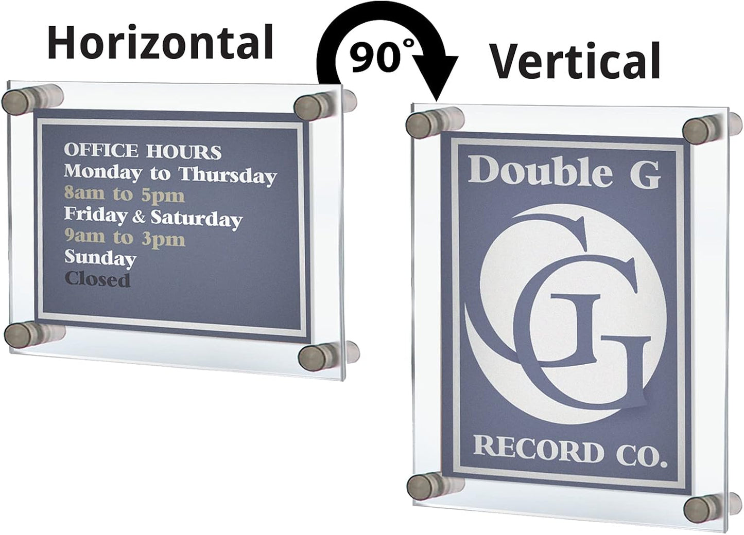 Azar Displays 105510 Standoff Sign Holder, 11" W x 14" H, Clear