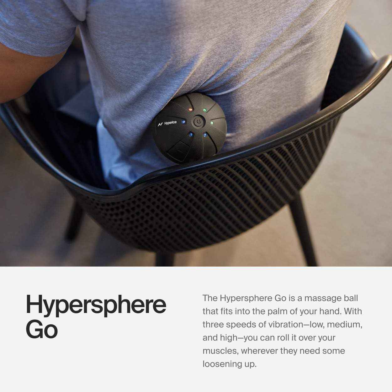 Hyperice Hypersphere Go - Vibrating Massage Ball for Muscle Recovery, Myofascial Release and Soreness Relief - Portable Fitness Massager, Perfect for use at the Gym, or at Home