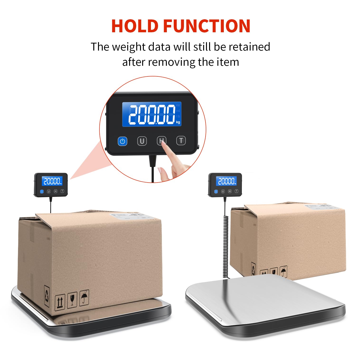 KKZ Shipping Scale, 440 LB Heavy Duty Postal Scale for Packages, Large Mailing Scale for Postage, Industrial, Small Business, Laundry, Warehouse, Stainless Steel - Lumora Desk