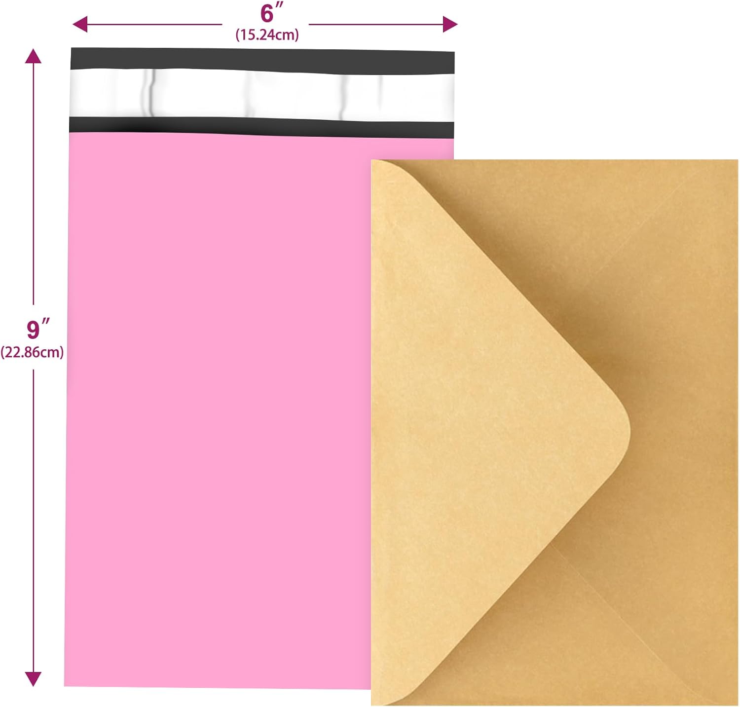 120PC Poly Mailers 6x9 Inch Pink Mailing Envelopes Bags Shipping Bags with Self Adhesive Waterproof and Tear-Proof Postal Bags - Lumora Desk