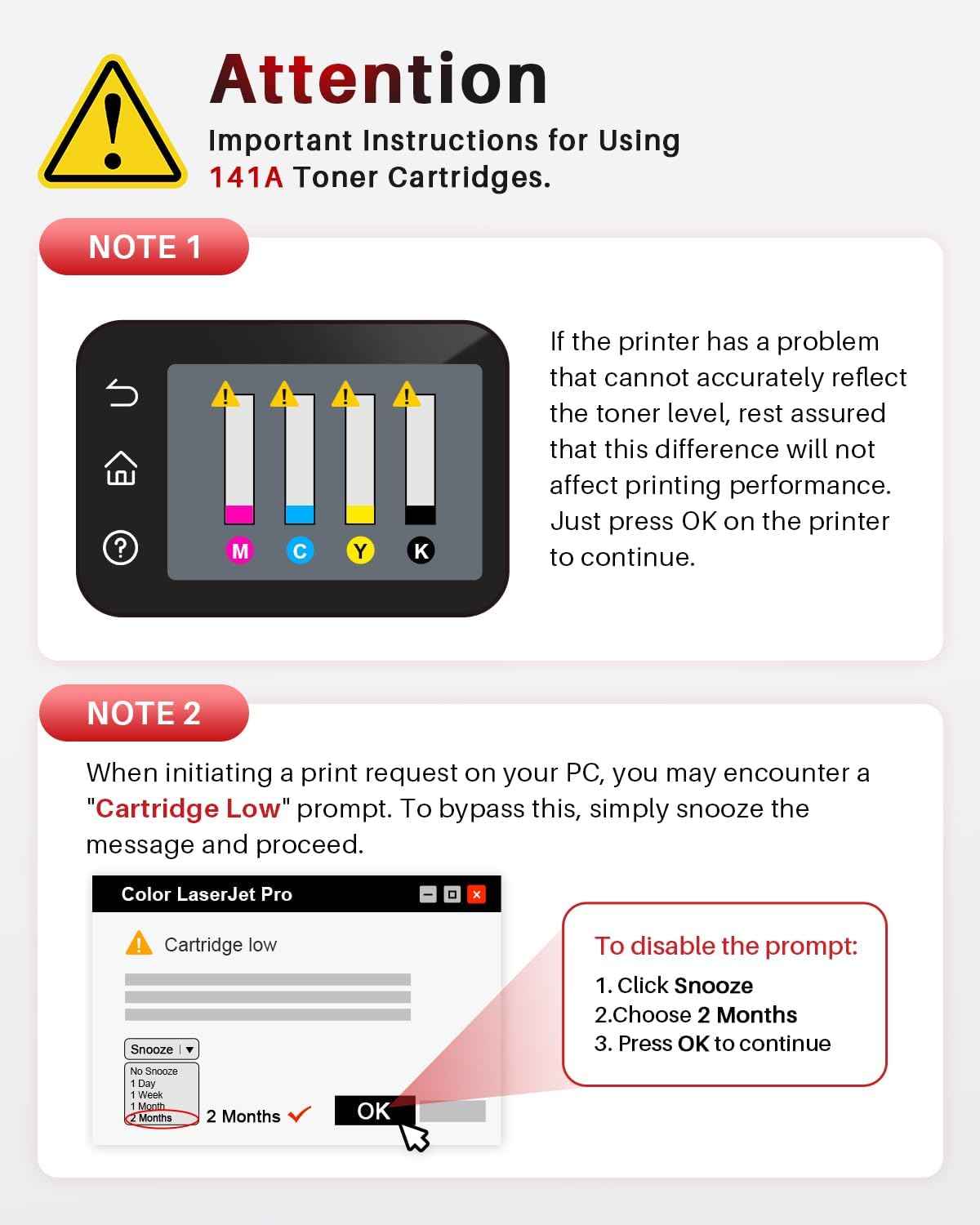 141A Black Toner Cartridge Set 2-Pack High Yield with Chip Replacement for HP 141A W1410A 141X W1410X Black LaserJet Toner Cartridge Work with HP LaserJet M110w MFP M139w M140w Printer (Black 2 Pack)