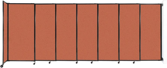 Wall-Mounted Sliding StraightWall Room Divider | Adjustable Widths | Locking Wheels | Room Separator | Up to 15'6" Wide x 6' Tall Papaya Fabric Panels - Lumora Desk