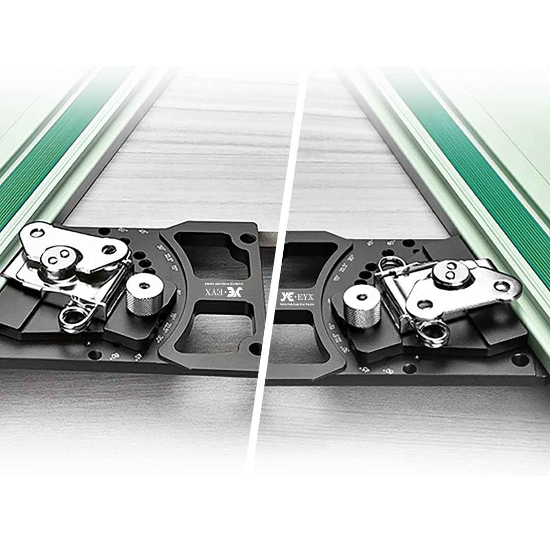 Adjustable Angle Track Saw Square with -60° to 60° Quick Positive Stop,Guide Rail,Protractor,90 Degree Right Rail Guide Compatible with Festool and Makita