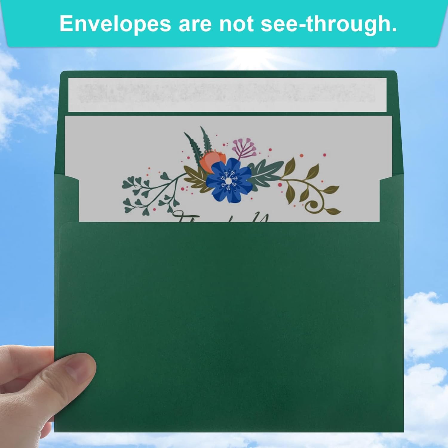 70 Pack A2 Dark Green Envelopes - Self Seal for Photos, Invitations, Greeting Cards & 4.5x5.5 Cards - Lumora Desk