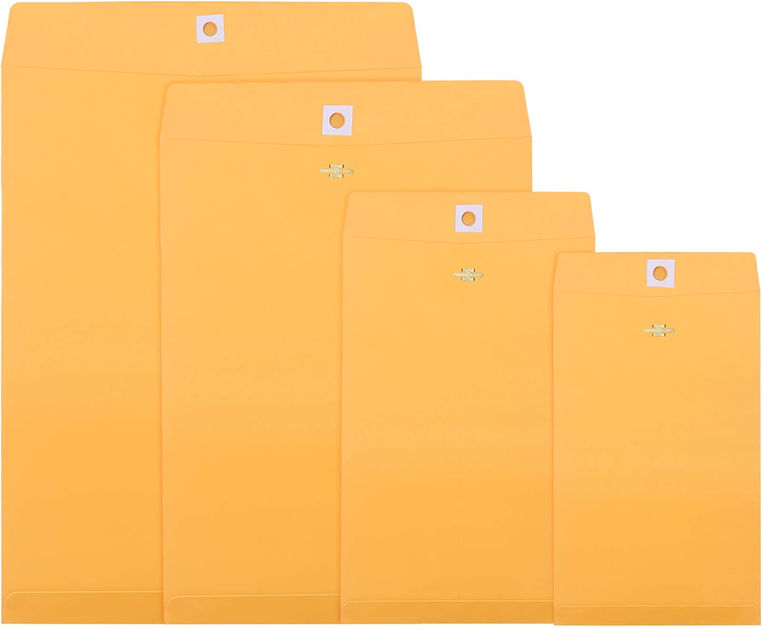 Frienda 4 Sizes Clasp Envelopes Kraft Paper Catalog Clasp Envelope with Closure for Filing, Storing or Mailing Documents, 50 Pieces(5 x7 In, 6 x 9 In, 9 x 12 In, 10 x 13 In,Yellow) - Lumora Desk