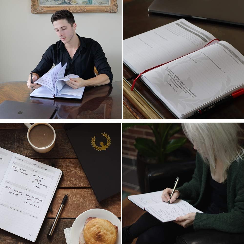 The Phoenix Journal - Best Daily Goal Planner, Organizer, & Calendar for Goal Setting, Gratitude, Happiness, & Productivity - Vision Board & Habit Tracking - 12 Weeks, Undated, Hardcover (Purple)