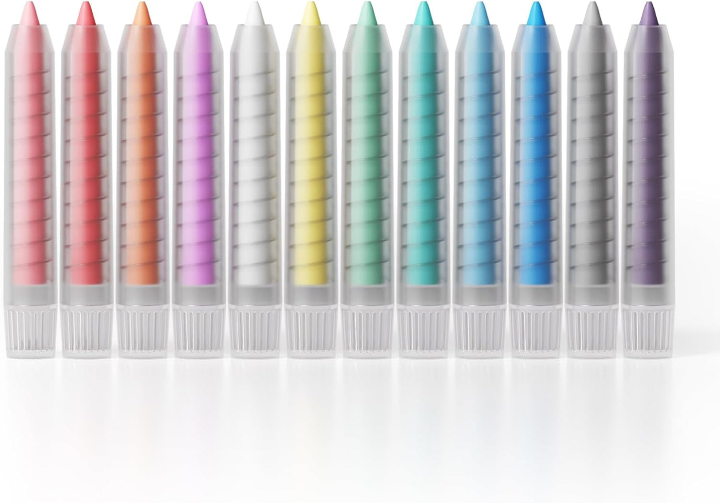 NewFamily 12-Color Dustless Chalk for Kids with Protective Holders, Washable & Non-Toxic, Smooth Writing & Easy to Erase for Chalkboard, Indoor & Outdoor Use