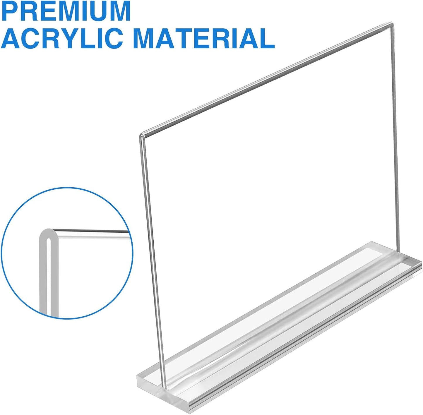 Daofary 10 Pack Acrylic Sign Holder 8.5 x 11 Horizontal, Double-Sided Stand up Table Top Sign Holders, Clear Acrylic Picture Frame Menu Flyer Paper Holder Display Stand for Office Business Store Wedding Party