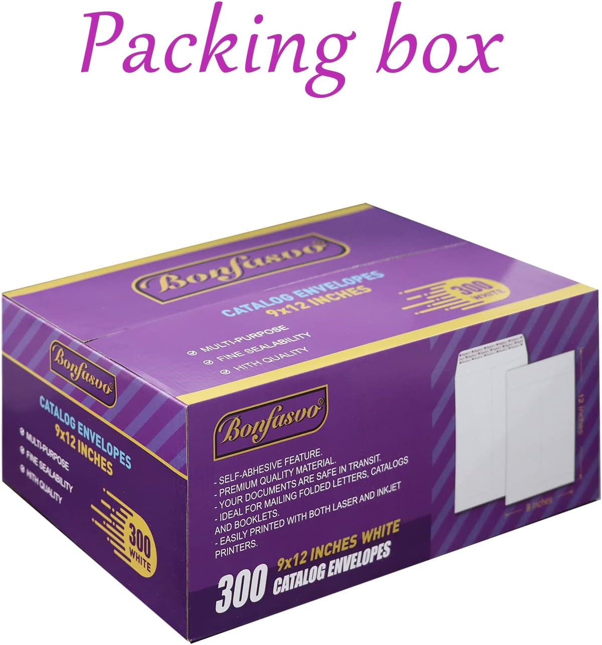 300 Pack 9x12 White Catalog Envelopes Peel & Seal Security Mailing Envelopes 120GSM Kraft Paper self Seal Envelopes for Invitations Papers Photos Documents Pictures Papers Files - Lumora Desk