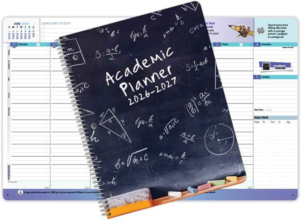 Dated Middle High School Student Planner 2026-2027 Academic School Year, Large (8.5" by 11") Matrix Style Datebook with Classic Middle/High Matrix Cover