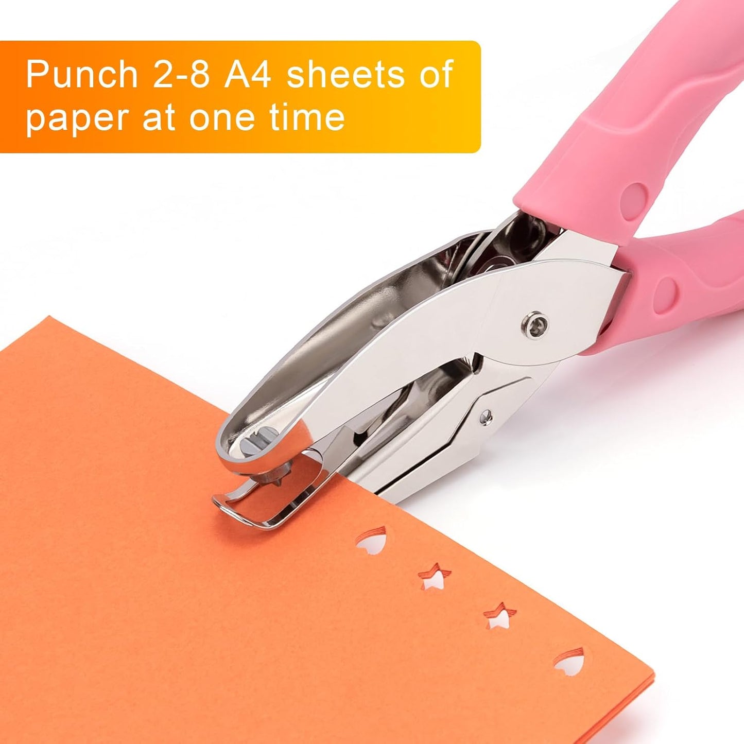 2 Pack Handheld Hole Paper Punch Kit,Single Hole Punch, Heart and Star Hole Punch