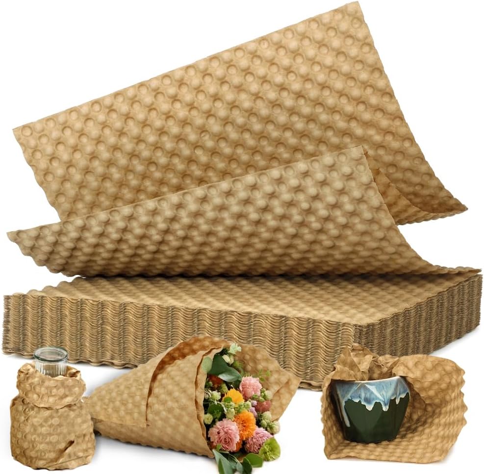 Reusable Bubble Paper - 15" x 50 FT Durable Bubble Wrap for Moving, Eco-Friendly & Washable Shipping Supplies, Biodegradable Packing Paper