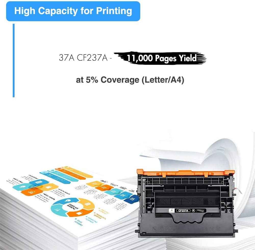 37A Black Toner Cartridge M607 M608 Compatible for HP 37A CF237A 37X LaserJet Enterprise M607n M607dn M608dn M608n M608x M608dh M608dh M609x M609 MFP M633 M632 M631 M631h M633fh Printer Ink (1-Pack)