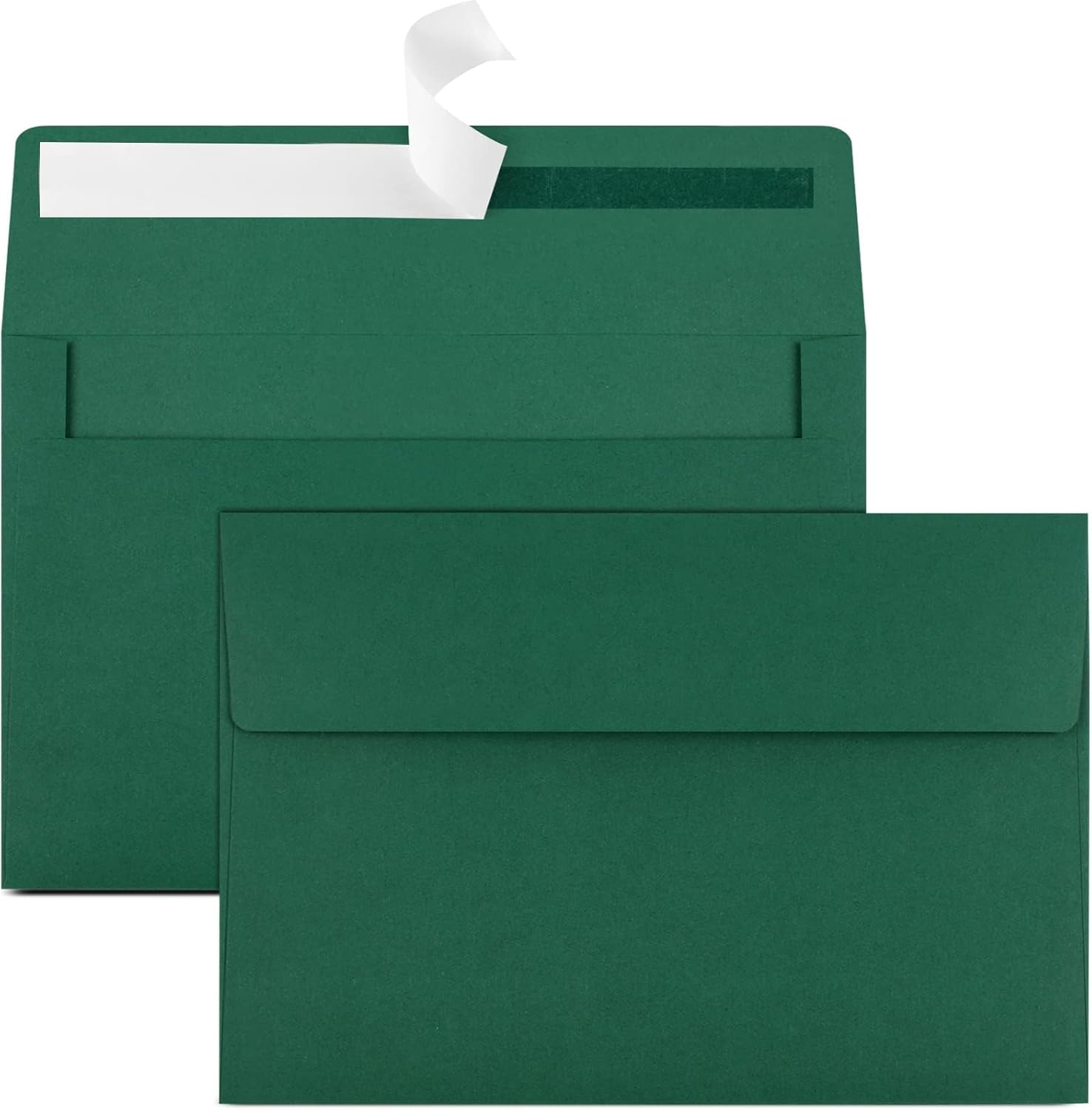 65 Pack Dark Green Self Seal Envelopes - A4, 4x6 Sizes for Invitations, Weddings, Photos, Greeting Cards & Mailing - Lumora Desk