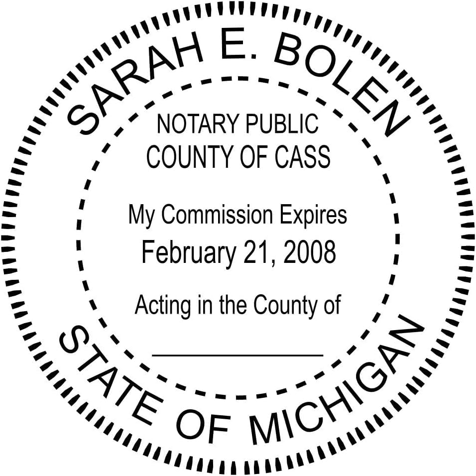 Michigan Round Notary Embosser | Official State Embosser | Official Seals | Meets State Specifications (Michigan, Round Embosser)