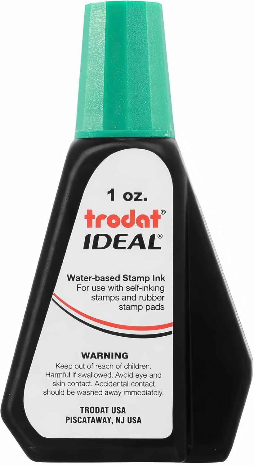 Self-Inking Stamp Ink - 1oz Refill Bottle- Green