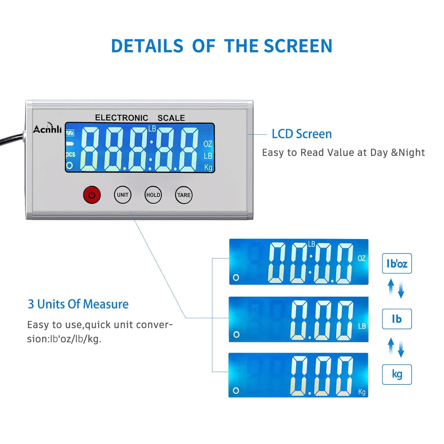 Digital Shipping Scales 440 pounds, Stainless Steel Heavy Duty Postal Scale for Warehouses, Homes, Offices, and Courier Companies, Including Product Manuals and adapters - Lumora Desk