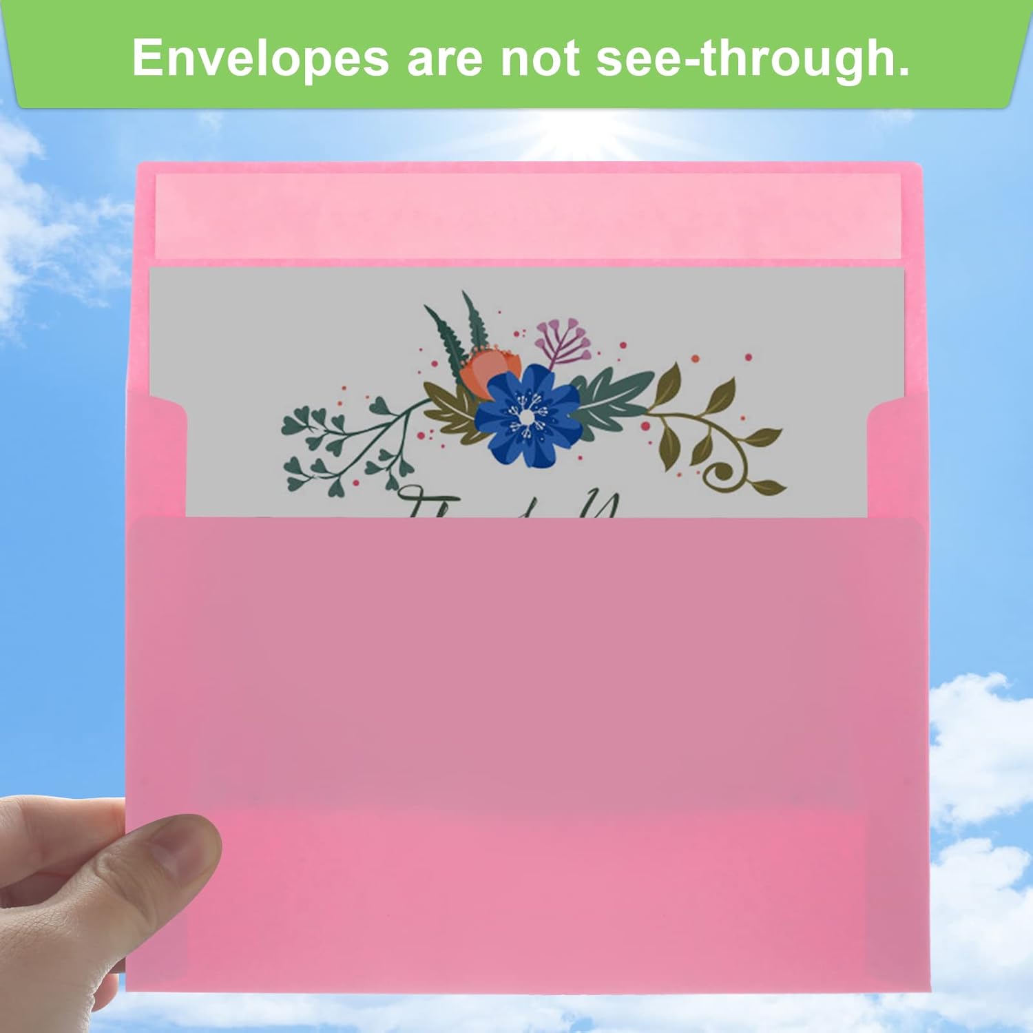50 Pack 5x7 Envelopes - A7, Printable Invitation Envelopes - Self Seal for Weddings, Invitations, Photos, Greeting Cards, Mailing (Pink) - Lumora Desk