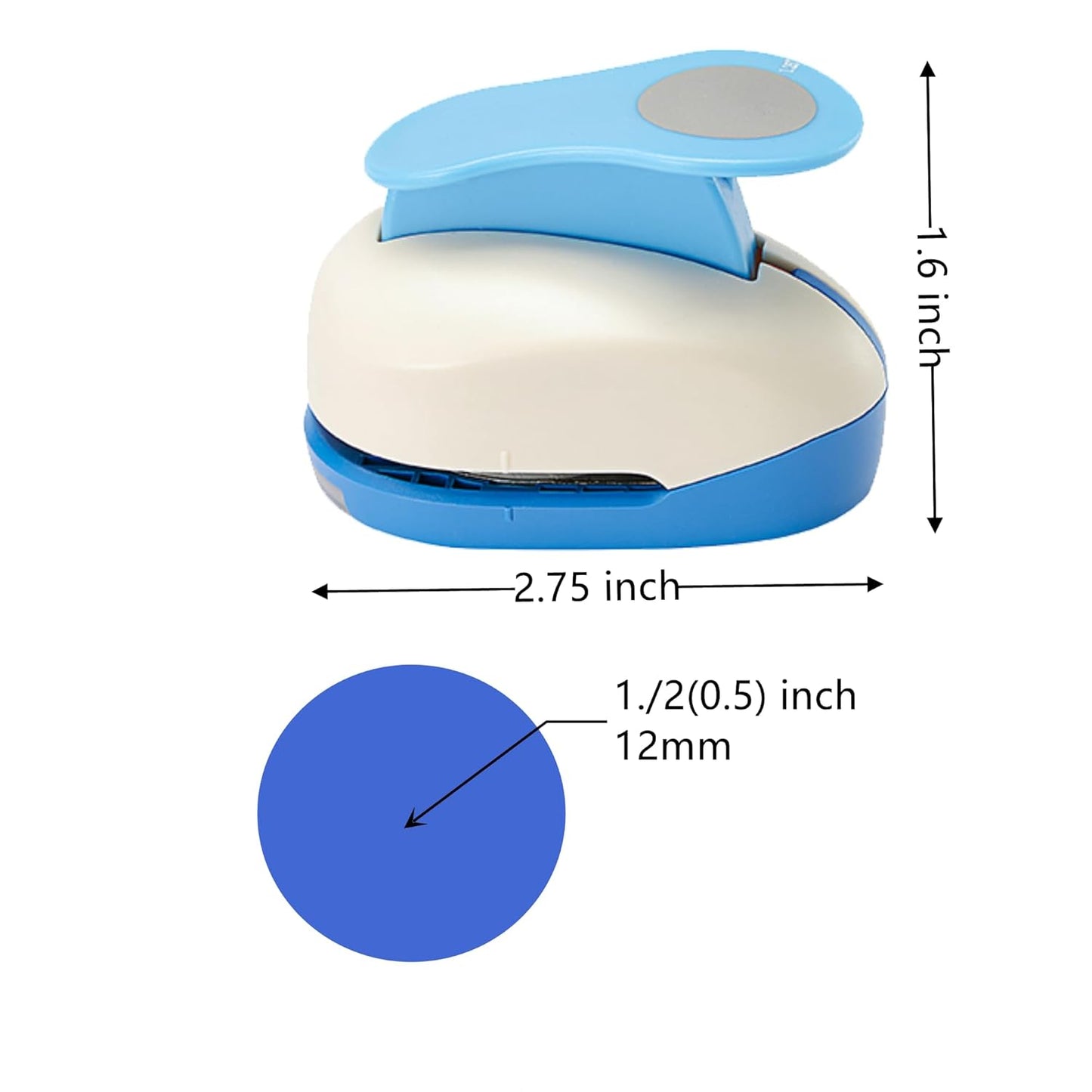 1/2 Inch Circle Punch 12mm Circular Cutter Tool Circle Hole Punch Handmade Paper Craft Lever Punches for Paper Crafts DIY Handmade Crafting Scrapbooking,Cardstock,Greeting Cards Arts Fun Projects