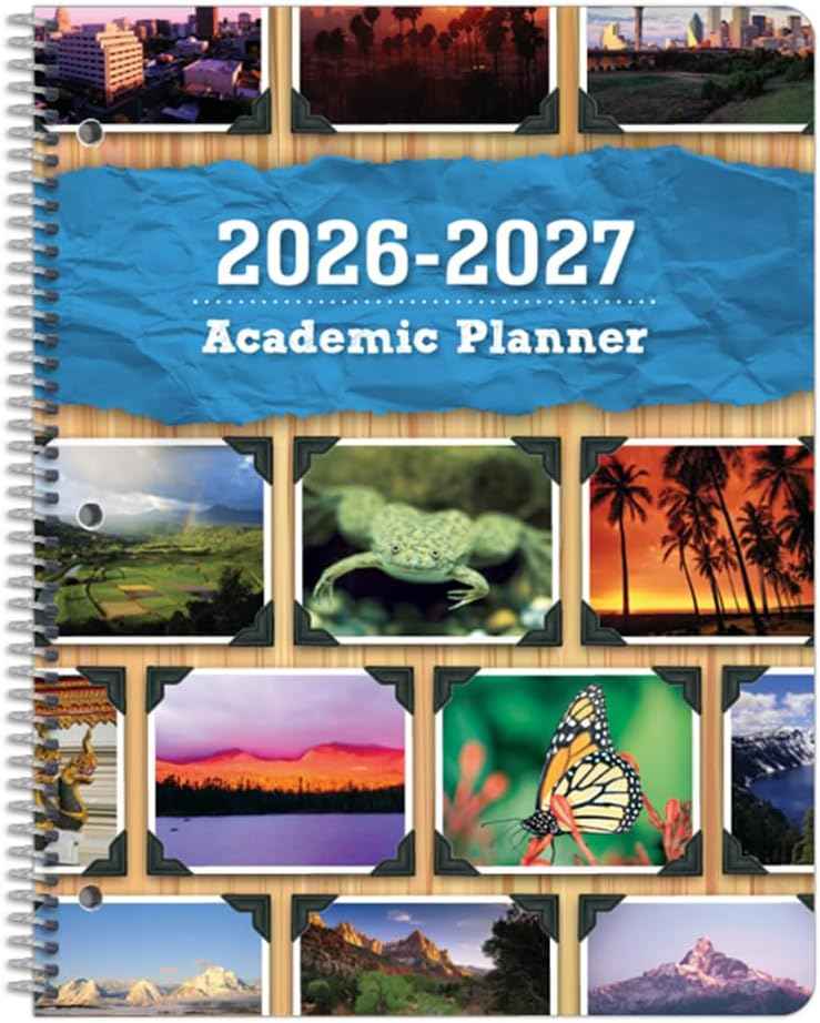Dated Middle High School Student Planner 2026-2027 Academic School Year, Large (8.5" by 11") Matrix Style Datebook with Sagamore Cover