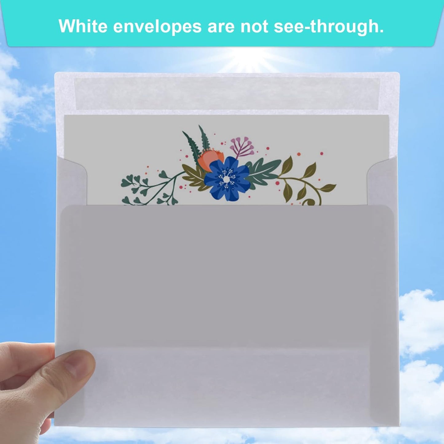 Joyberg 50 Packs 5x7 Envelopes, White A7 Envelopes for Invitations, Printable, Self Seal for Weddings, Invitations, Photos, Postcards, Greeting Cards, Mailing - Lumora Desk