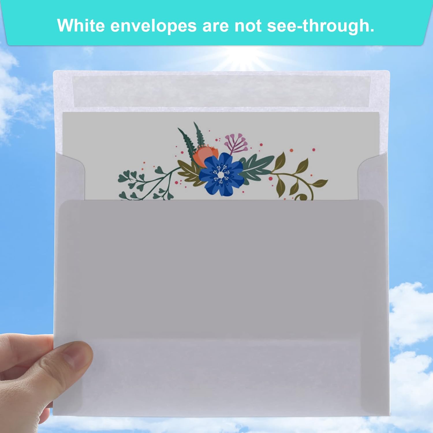 Joyberg 50 Packs 5x7 Envelopes, White A7 Envelopes for Invitations, Printable, Self Seal for Weddings, Invitations, Photos, Postcards, Greeting Cards, Mailing - Lumora Desk