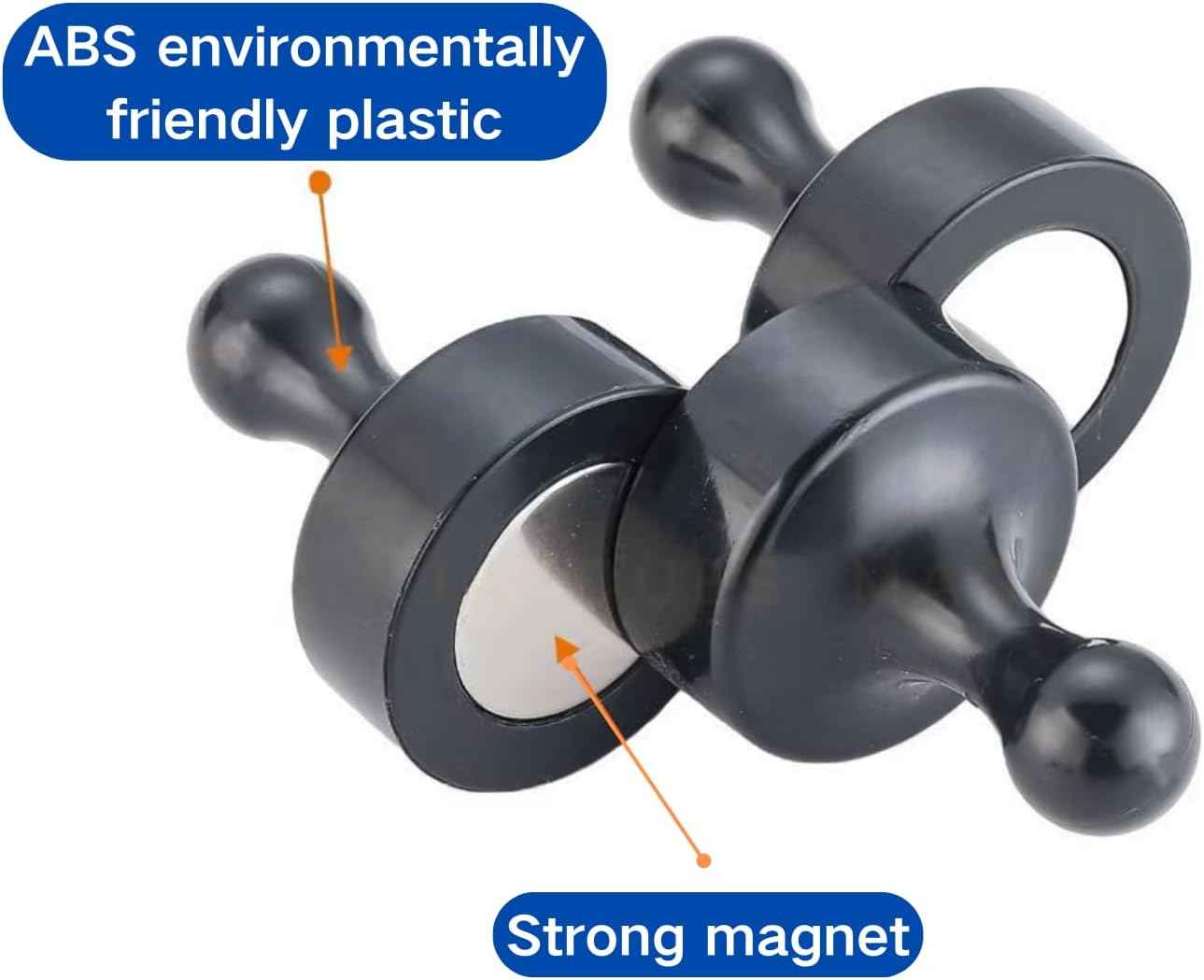 6PCS Powerful Neodymium Magnets, Pawn-Shaped - Strong Fridge/Refrigerator and Whiteboard Magnet, Ideal for Office, Kitchen, Crafts - Rare Earth, Heavy Duty (Black)