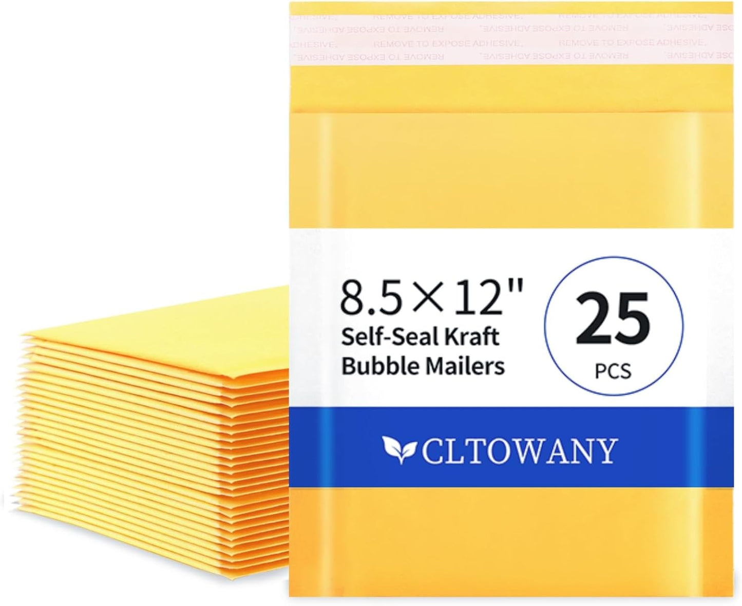 Kraft Bubble Mailers 8.5×12' Inch 25 Pack Yellow shipping envelopes Self-Seal Padded Mailing Envelopes for Jewelry Makeup Supplies and Small Business Packaging - Lumora Desk