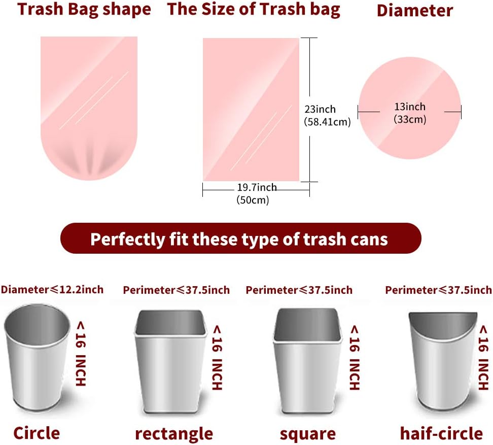 SWIHELP Trash Bags, 4 Gallon / 15 Liters Small Garbage Bags for Office, Kitchen,Bedroom Waste Bin,Colorful Portable Strong Rubbish Bags,Wastebasket Bags 240 Counts