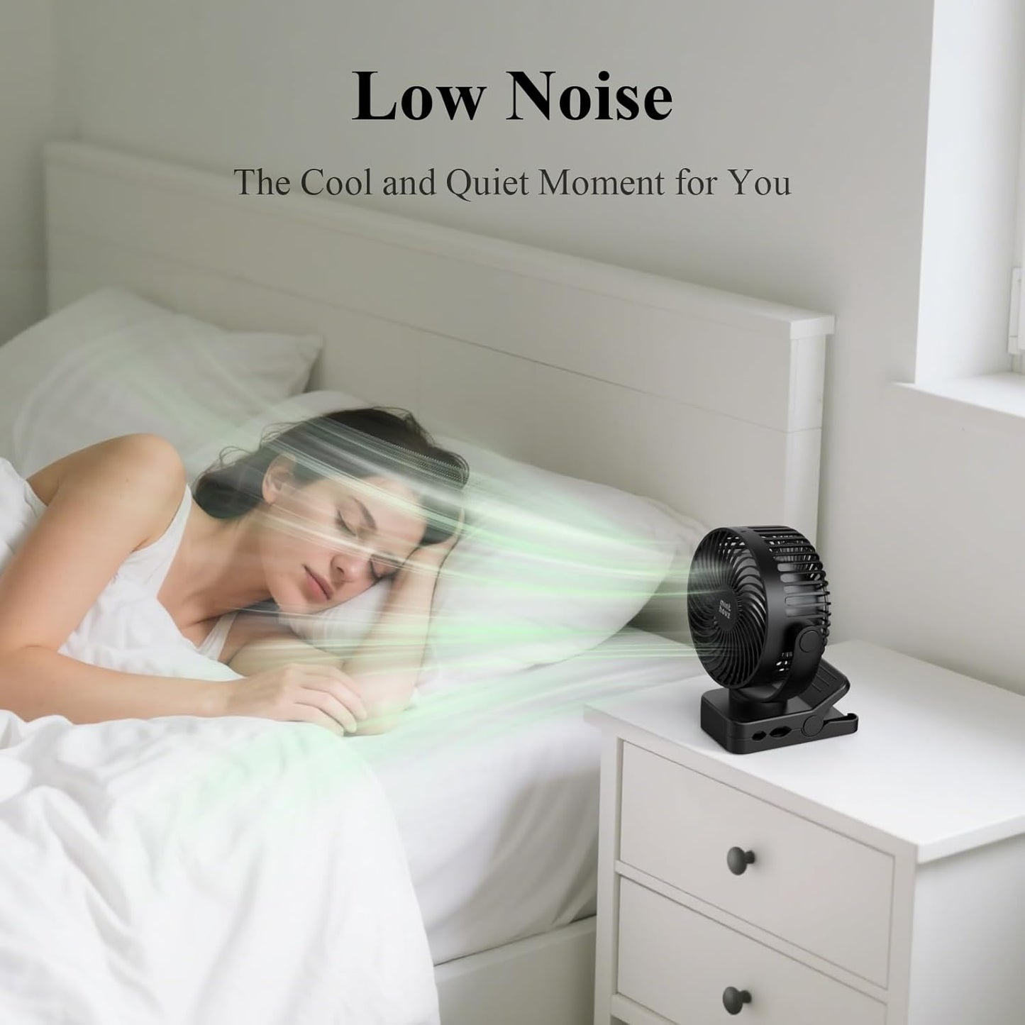 Minthouz Clip on Fan, 12000mAh Desk Fans, 360° Rotation Rechargeable Portable Fan with 45hrs Runtime - Quiet 3 Speeds, Wireless Remote, Timer, Input/Output Ports - Lightweight for Travel & Office